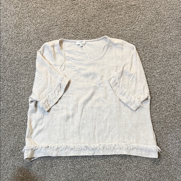Umgee Tops - Umgee Cream Fringe Blouse
